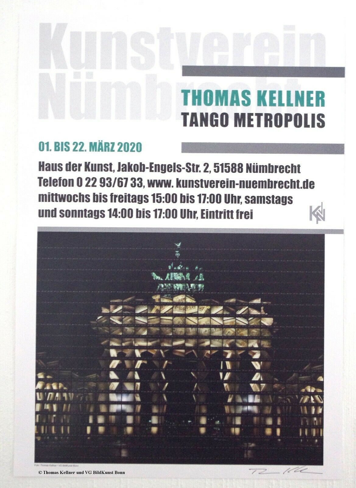 Kunstverein Nümbrecht, Poster Thomas Kellner
